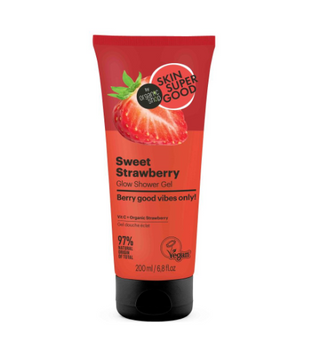 SKIN SUPER GOOD Żel pod prysznic Glow o zapachu słodkiej truskawki, 200 ml