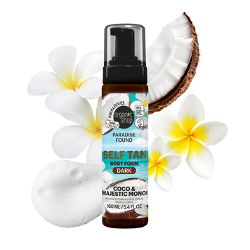 Organic Shop Pianka samoopalająca do ciała, odcień ciemny Coco & Majestic Monoi 160 ml